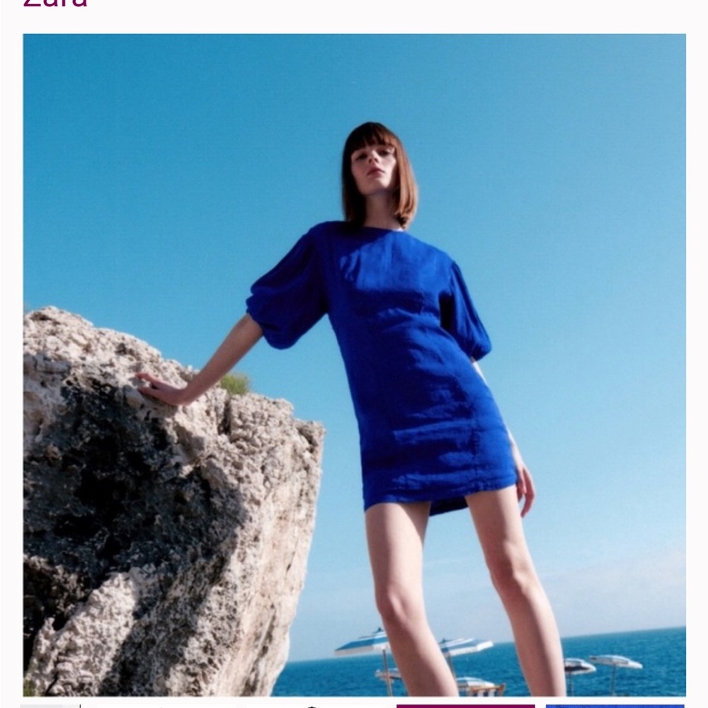 Zara Royal Blue Puff Sleeve Dress